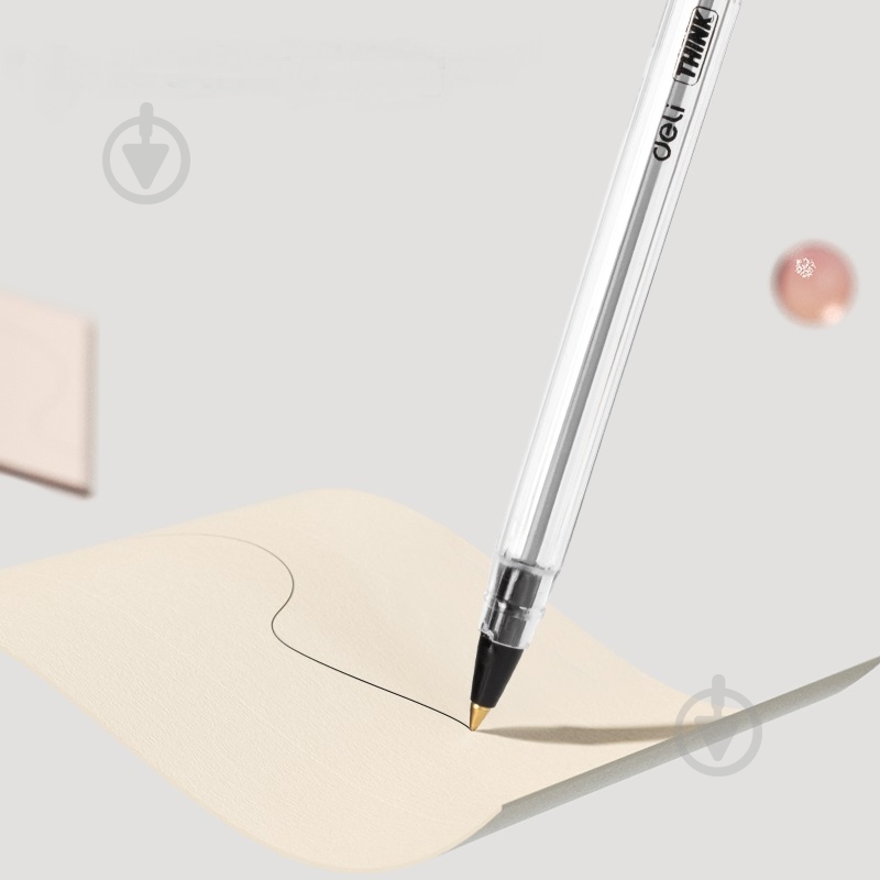 Ручка шариковая Deli EQ1-BK черная Think 0,7 - фото 6