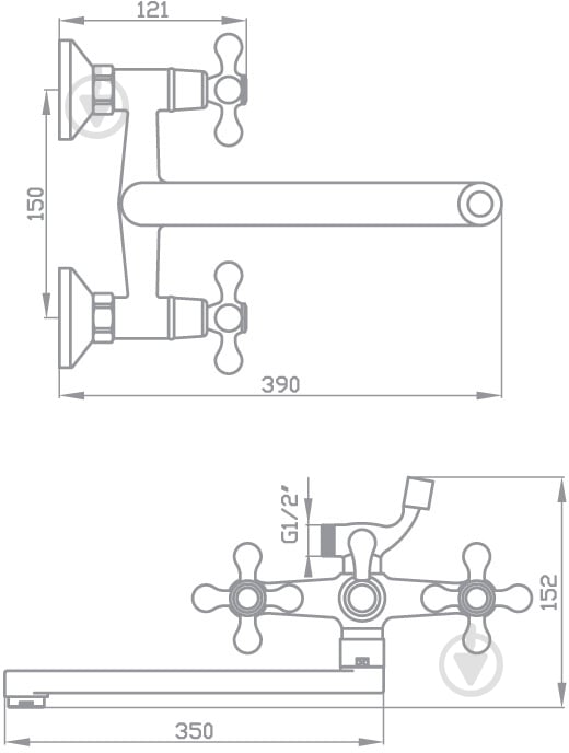 Змішувач для ванни Aqua Rodos Bath mixer Ideal 91701 - фото 2