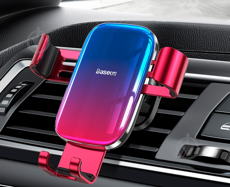 Держатель для смартфона Car Mount BASEUS Glaze Gravity красный - фото 4 Держатель для смартфона Car Mount BASEUS Glaze Gravity красный - фото 4