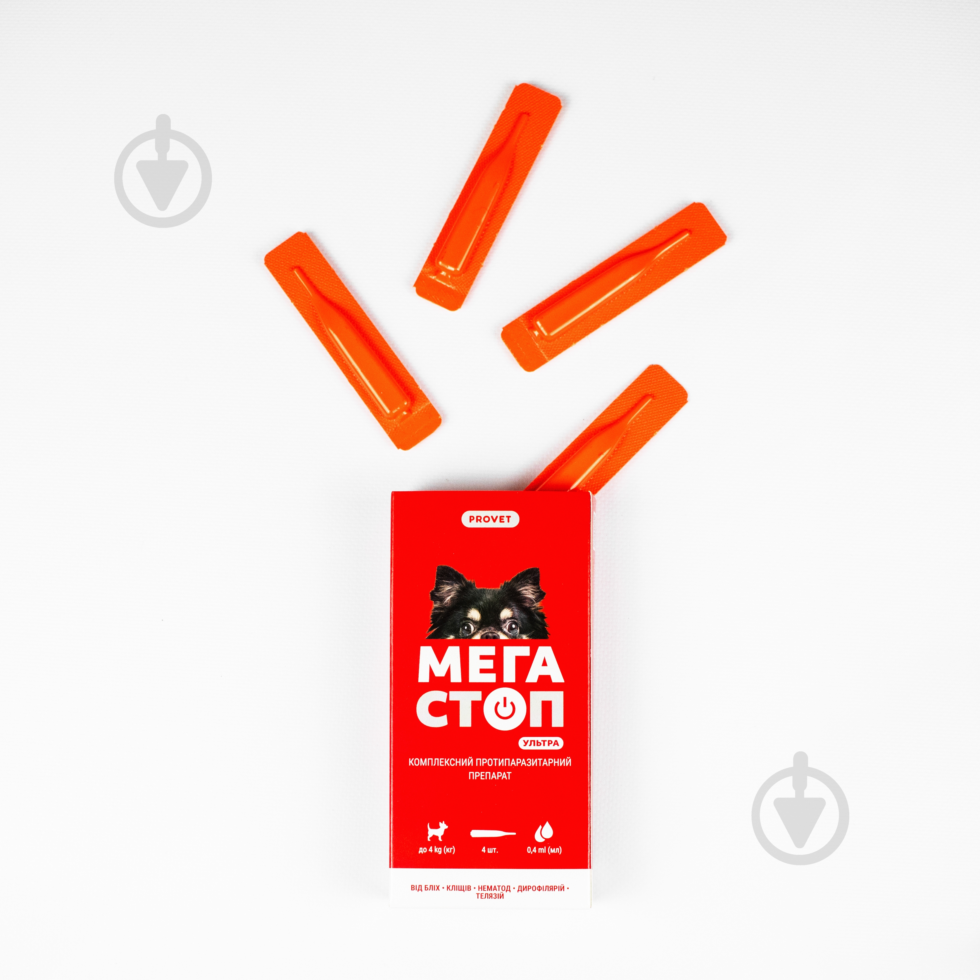 Капли ProVET для собак до 4 кг Мегастоп Ультра от глистов, блох, клещей, вшей 4 п-ки по 0,4мл - фото 5 Капли ProVET для собак до 4 кг Мегастоп Ультра от глистов, блох, клещей, вшей 4 п-ки по 0,4мл - фото 5