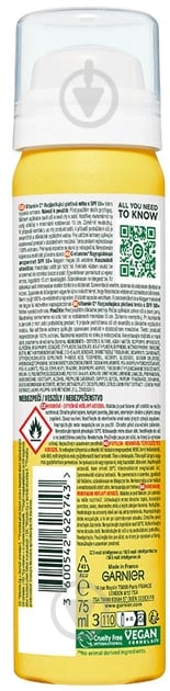 Мист Garnier Skin Naturals Vitamin C солнцезащитный с очень высокой степенью защиты SPF 50+ 75 мл - фото 2