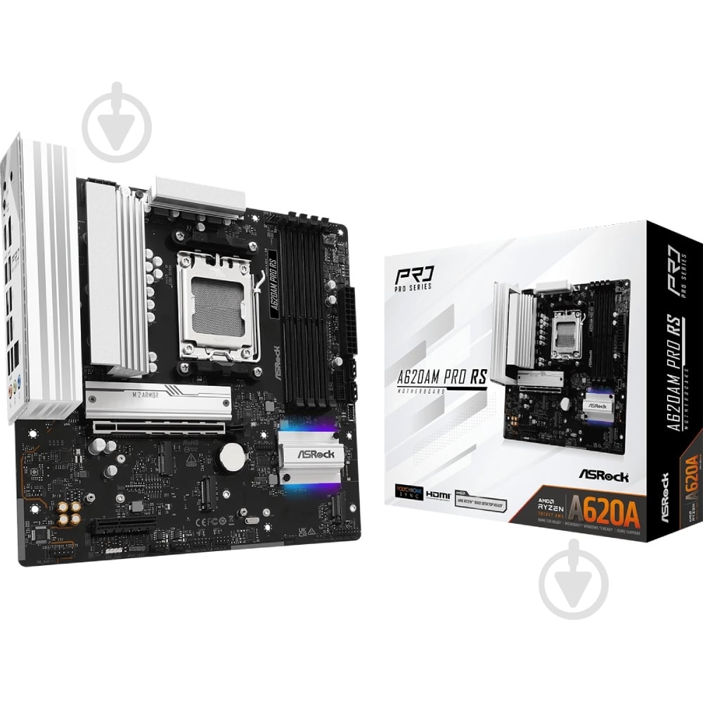 Материнская плата ASRock A620AM PRO RS (Socket AM5, AMD A620A, ATX) - фото 5