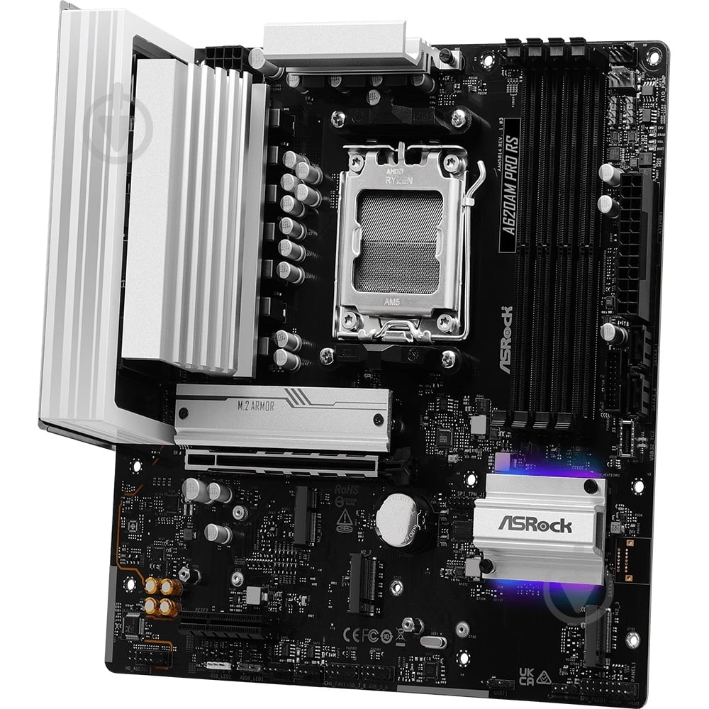 Материнская плата ASRock A620AM PRO RS (Socket AM5, AMD A620A, ATX) - фото 3