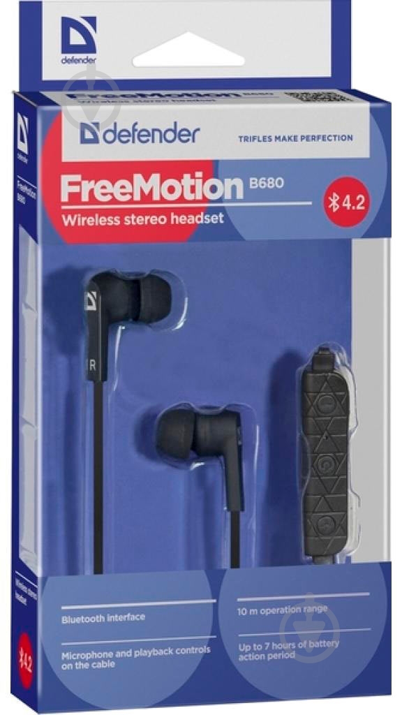 Наушники Defender black FreeMotion B680 - фото 6