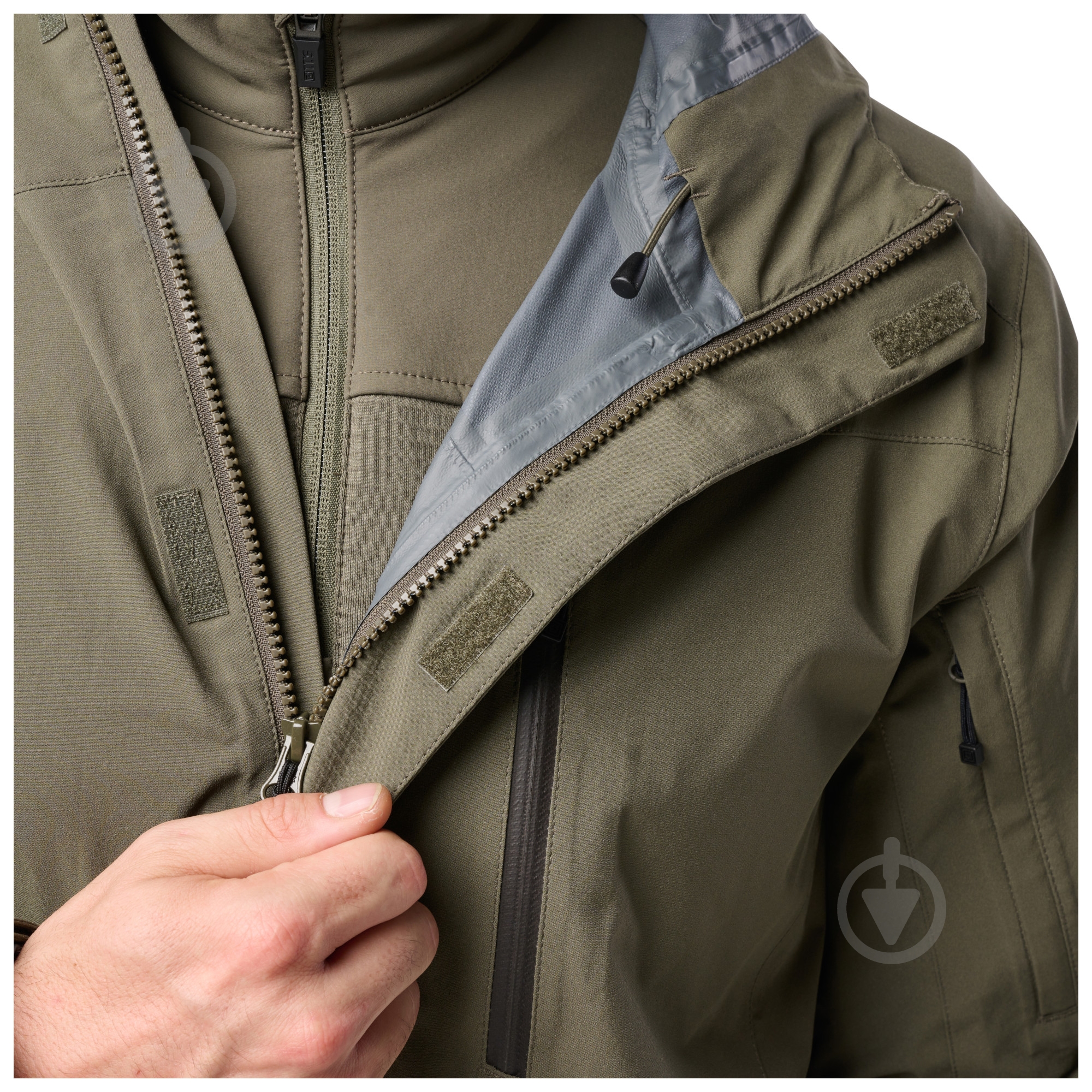 Куртка мужская демисезонная 5.11 Tactical Force Rain Shell Jacket 48362-186 р.M Ranger green - фото 6