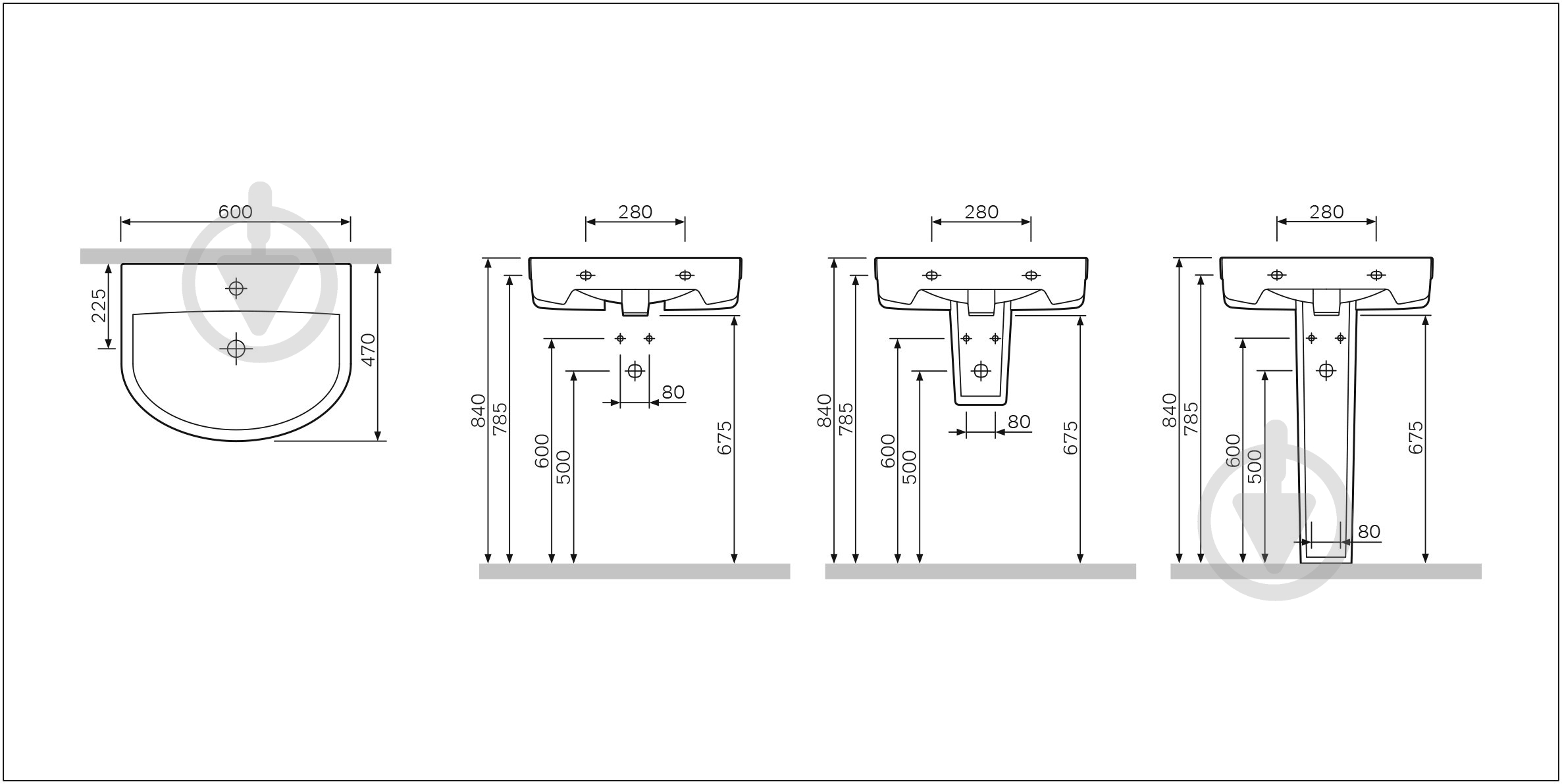 Умывальник AM.PM Bliss L C514321Wh - фото 5 Умывальник AM.PM Bliss L C514321Wh - фото 5