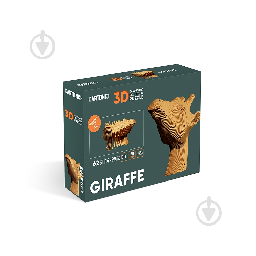 Конструктор картонный 1DEA.me 3D Puzzle GIRAFFE CARTGIR - фото 3 Конструктор картонный 1DEA.me 3D Puzzle GIRAFFE CARTGIR - фото 3