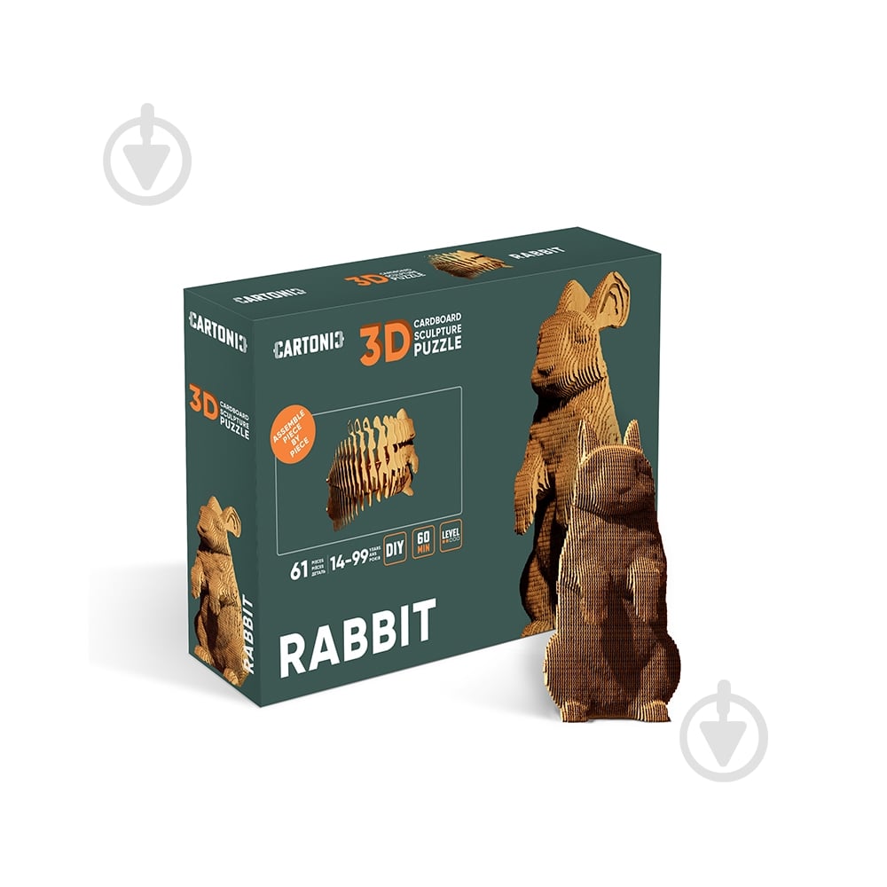 Конструктор картонний 1DEA.me 3D Puzzle RABBIT CARTRAB - фото 3 Конструктор картонний 1DEA.me 3D Puzzle RABBIT CARTRAB - фото 3