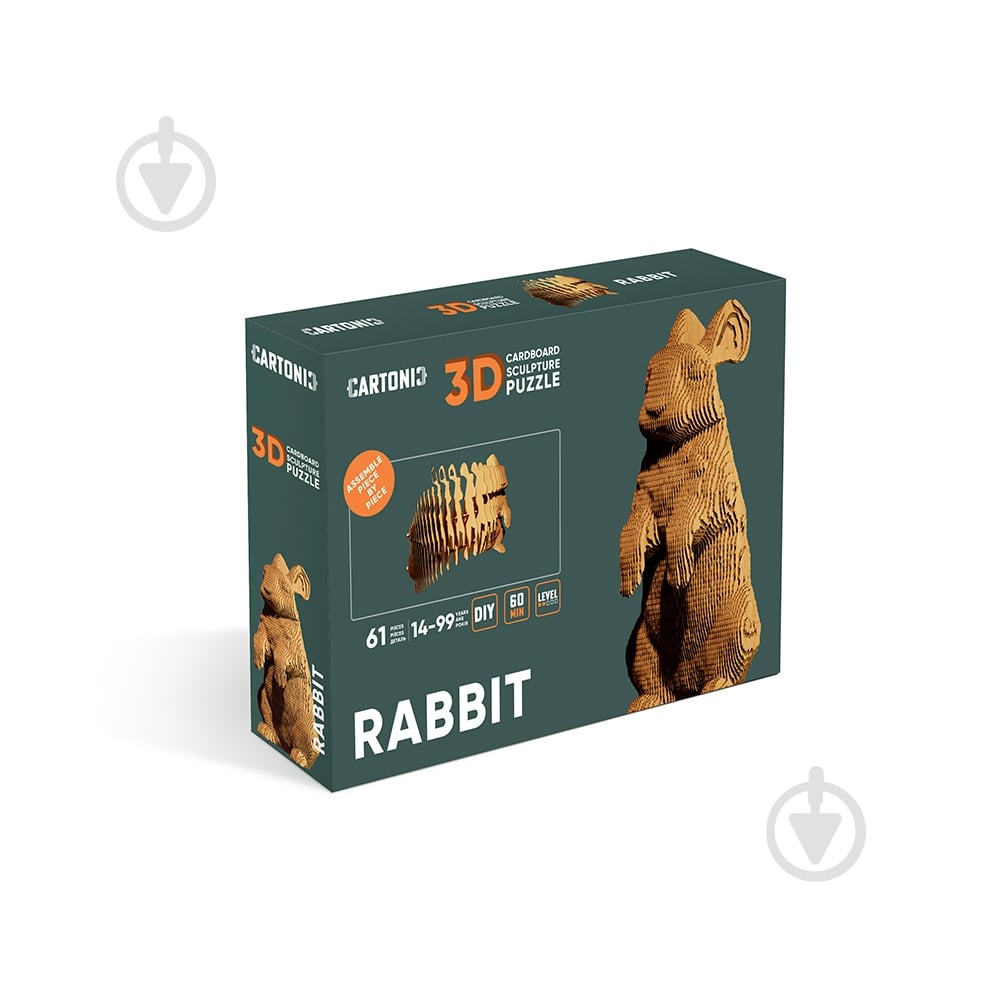 Конструктор картонний 1DEA.me 3D Puzzle RABBIT CARTRAB - фото 4 Конструктор картонний 1DEA.me 3D Puzzle RABBIT CARTRAB - фото 4
