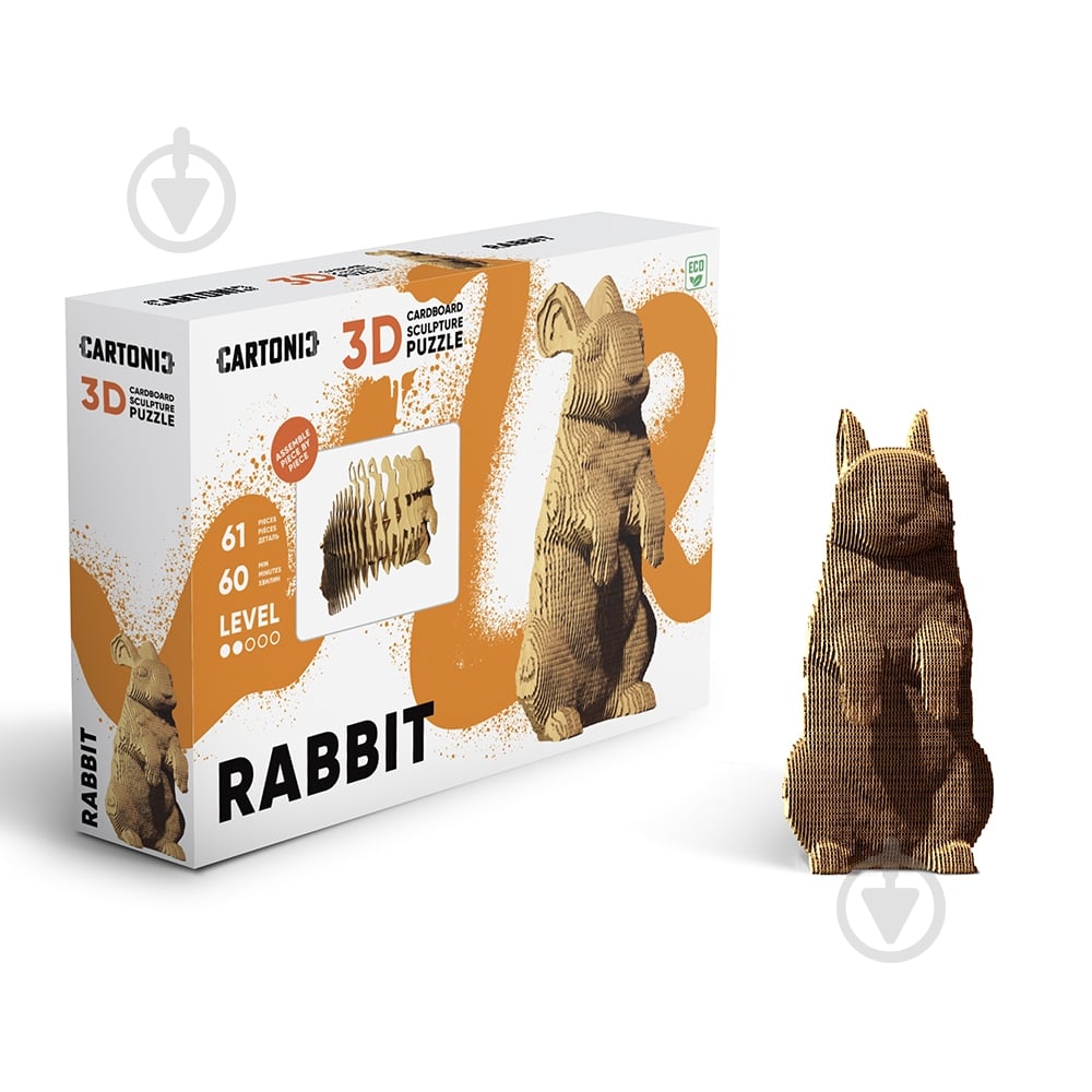 Конструктор картонний 1DEA.me 3D Puzzle RABBIT CARTRAB - фото 1 Конструктор картонний 1DEA.me 3D Puzzle RABBIT CARTRAB - фото 1
