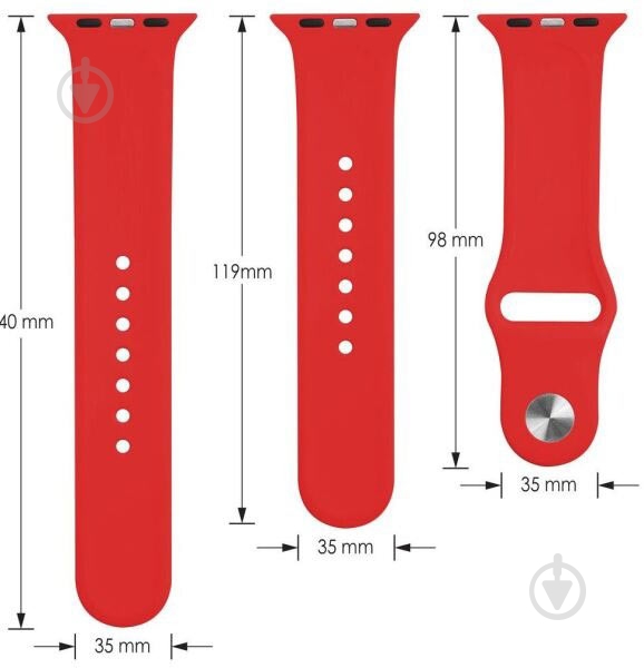 Змінний ремінець Smart Band для Apple Watch 42/44 S/M & L/XL red - фото 4 Змінний ремінець Smart Band для Apple Watch 42/44 S/M & L/XL red - фото 4