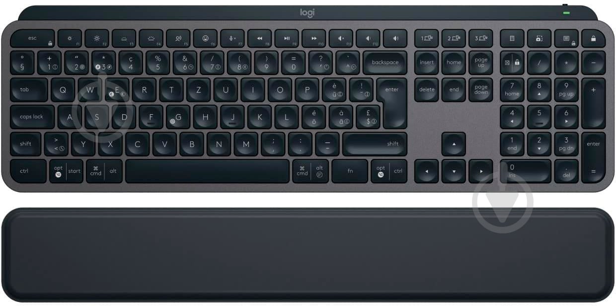 Клавиатура Logitech MX Keys S PLUS PALMREST (L920-011589) graphite - фото 1 Клавиатура Logitech MX Keys S PLUS PALMREST (L920-011589) graphite - фото 1