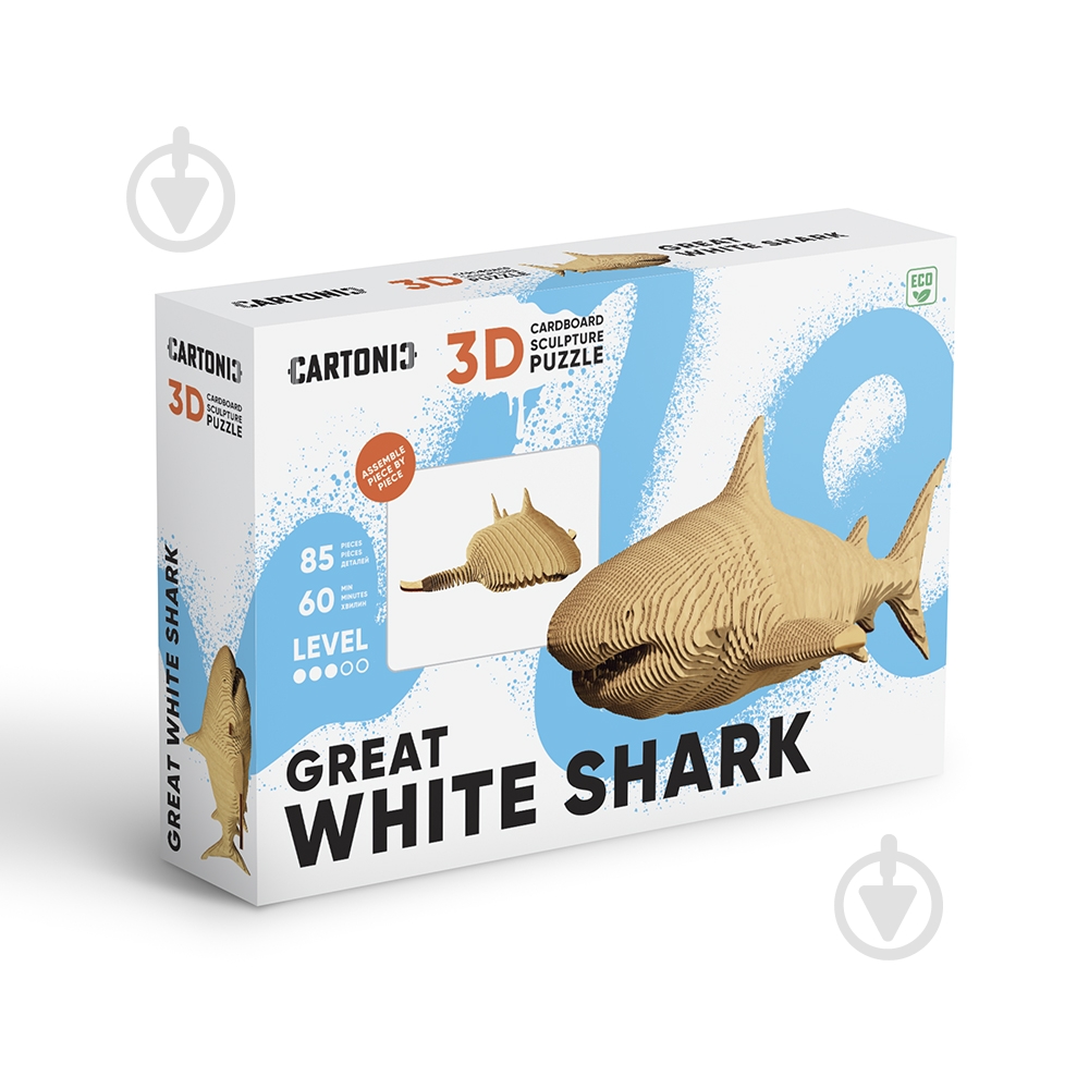Конструктор картонний 1DEA.me 3D Puzzle SHARK CARTSHARK - фото 2