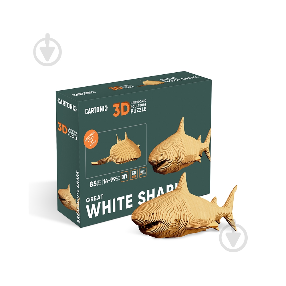 Конструктор картонний 1DEA.me 3D Puzzle SHARK CARTSHARK - фото 3
