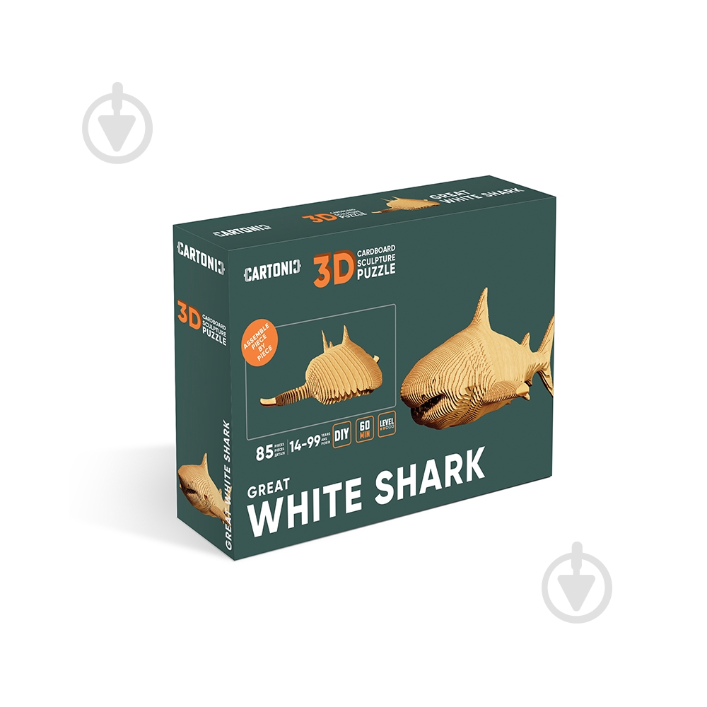 Конструктор картонний 1DEA.me 3D Puzzle SHARK CARTSHARK - фото 4