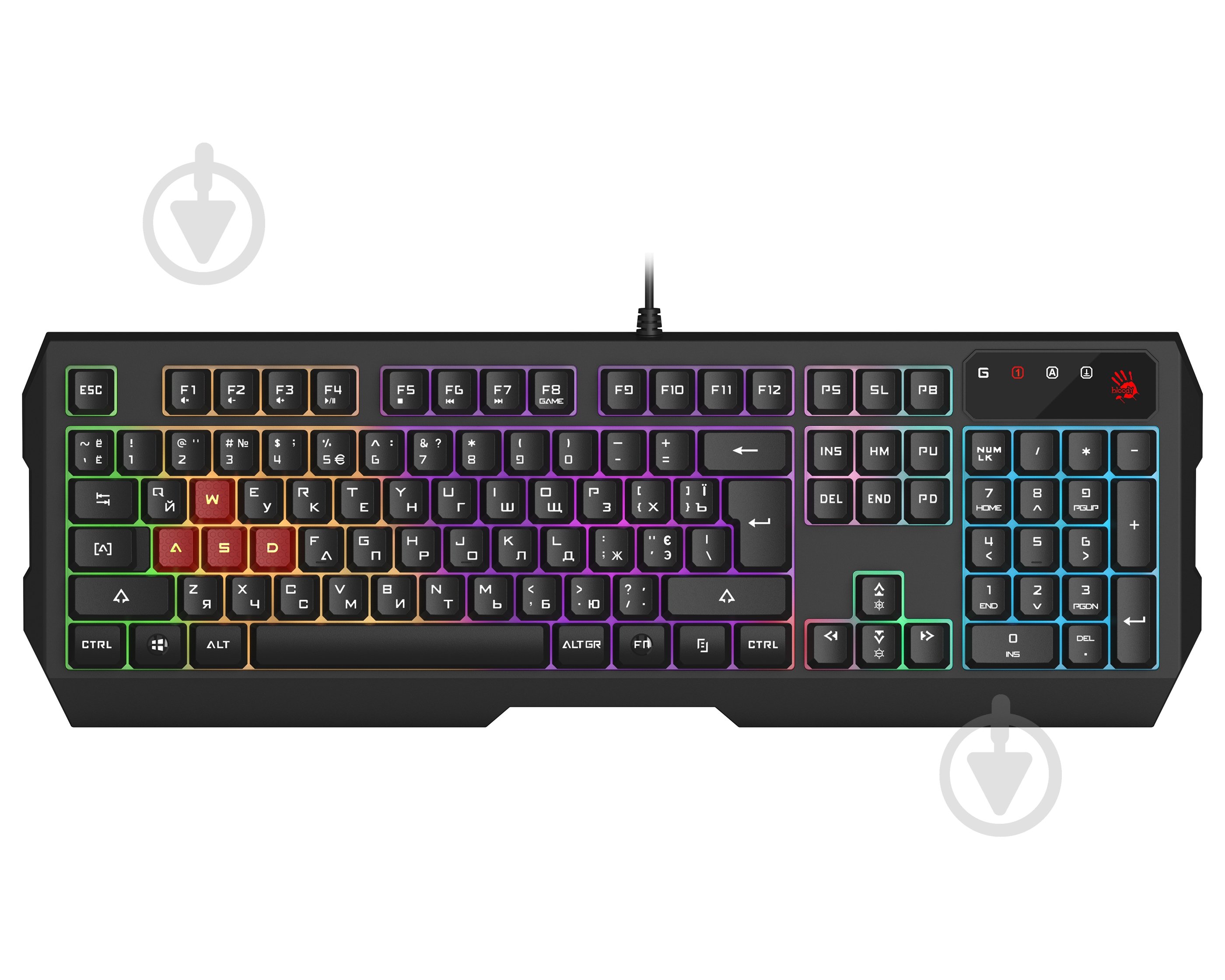 Клавиатура игровая A4Tech (B135N Bloody (Black)) USB неоновая подсветка black - фото 1