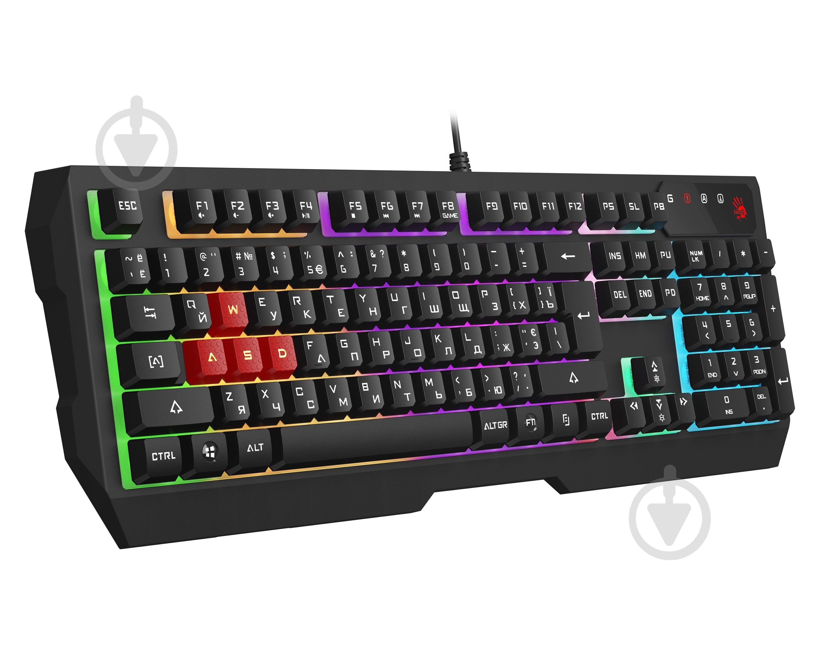 Клавиатура игровая A4Tech (B135N Bloody (Black)) USB неоновая подсветка black - фото 4