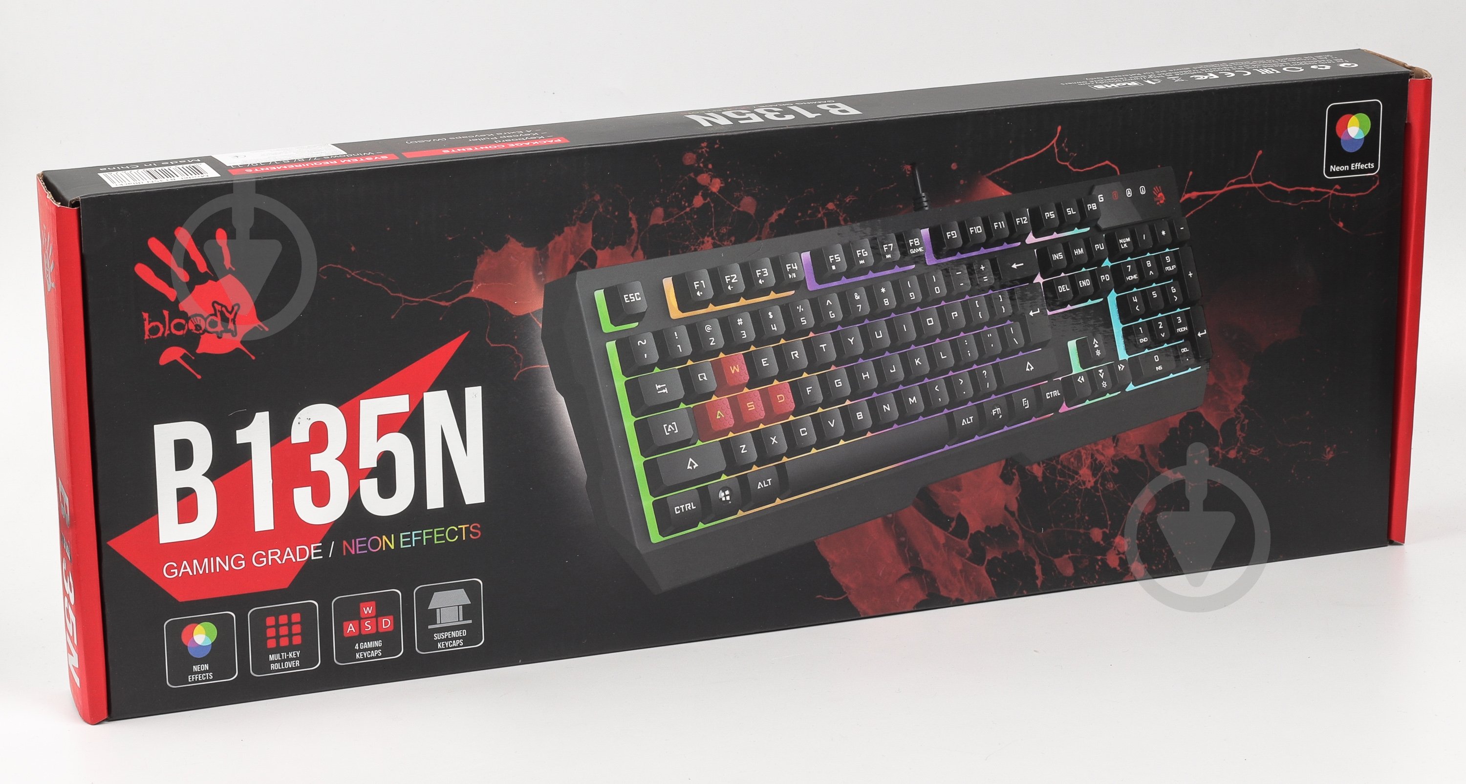 Клавиатура игровая A4Tech (B135N Bloody (Black)) USB неоновая подсветка black - фото 6