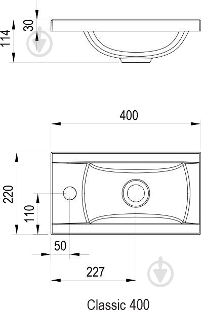 Умывальник Ravak Classic 40 - фото 2