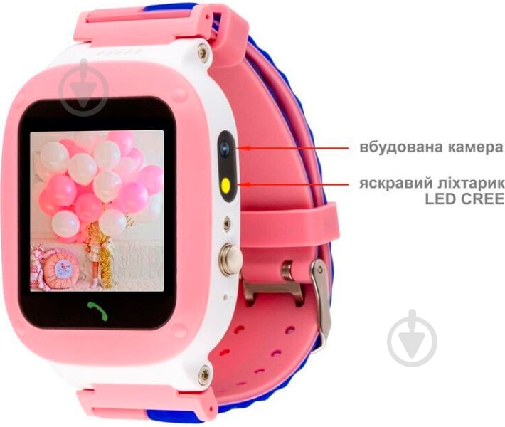 Смарт-часы AmiGo GO004 Splashproof Camera + LED pink (746404) - фото 2