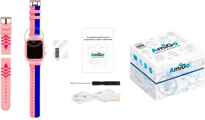Смарт-часы AmiGo GO004 Splashproof Camera + LED pink (746404) - фото 8