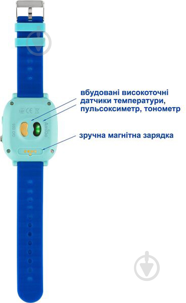 Смарт-часы AmiGo GO005 4G WIFI Thermometer blue - фото 7