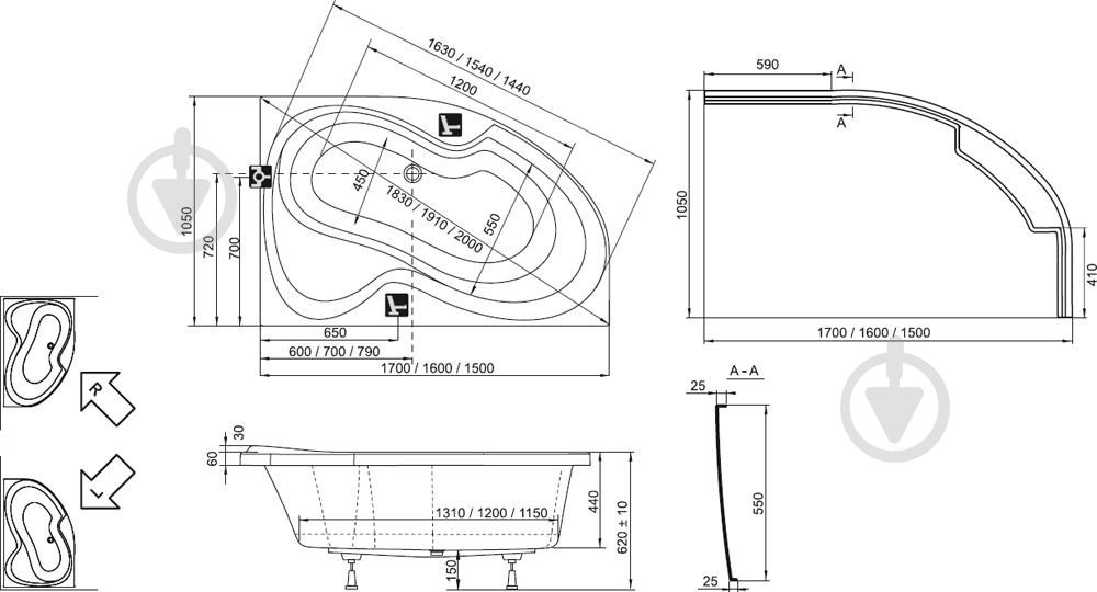 Панель для ванны Ravak Rosa II 150 см - фото 2