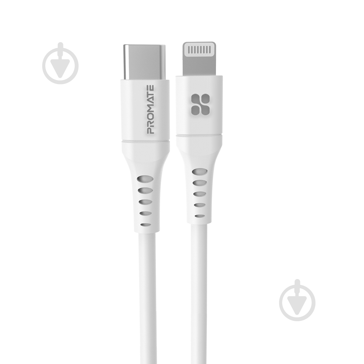 Кабель Promate PowerLink-200 USB-C to Lightning 3А 2 м белый (powerlink-200.white) - фото 1 Кабель Promate PowerLink-200 USB-C to Lightning 3А 2 м белый (powerlink-200.white) - фото 1