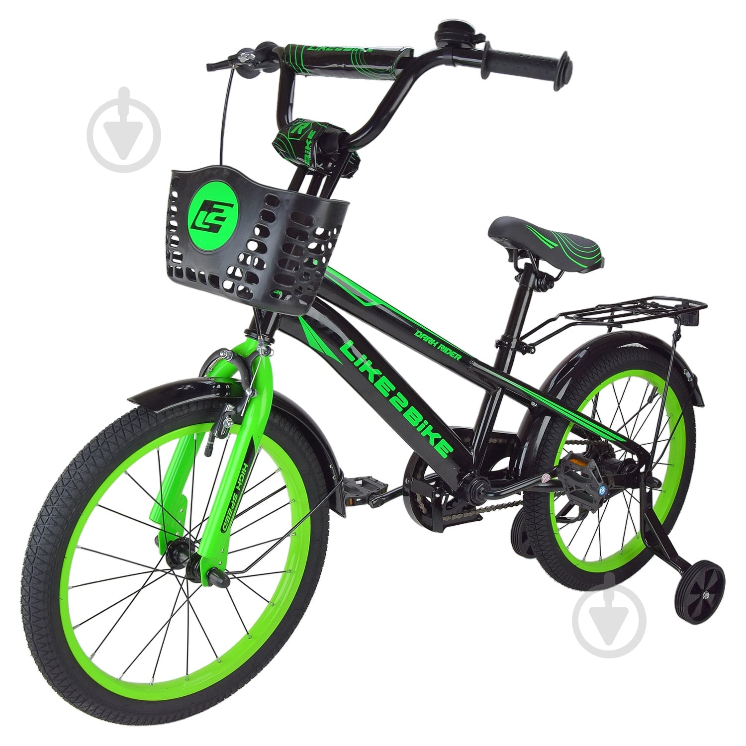 ᐉ Велосипед дитячий Like2bike Dark Rider 18'' зелено-чорний