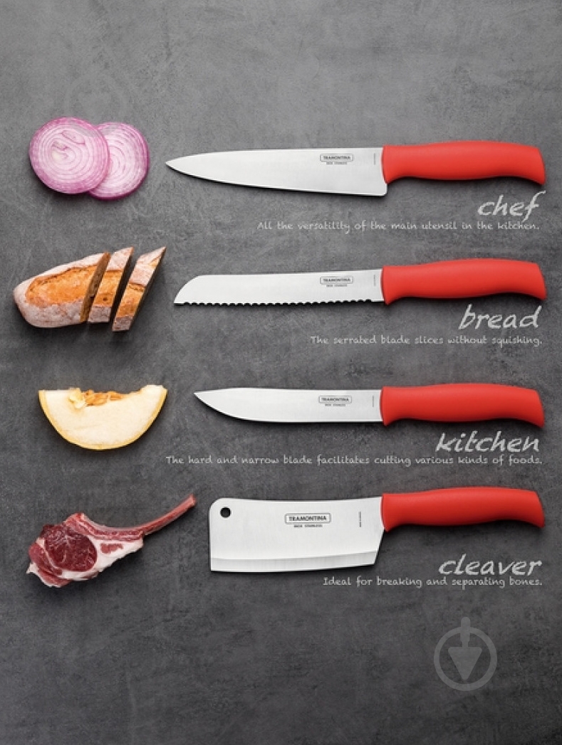 Ніж Tramontina Soft Plus Red Chef 203 мм (23664/178) - фото 4