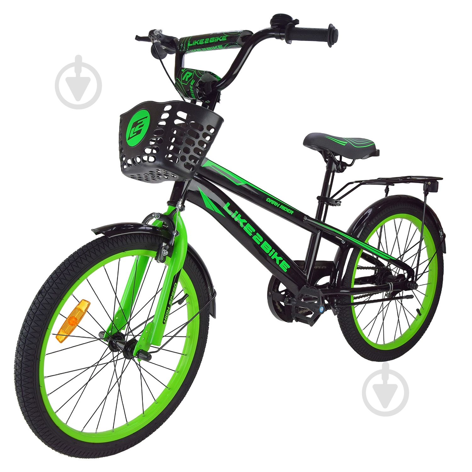 ᐉ Велосипед дитячий Like2bike Dark Rider 20'' чорно-зелений