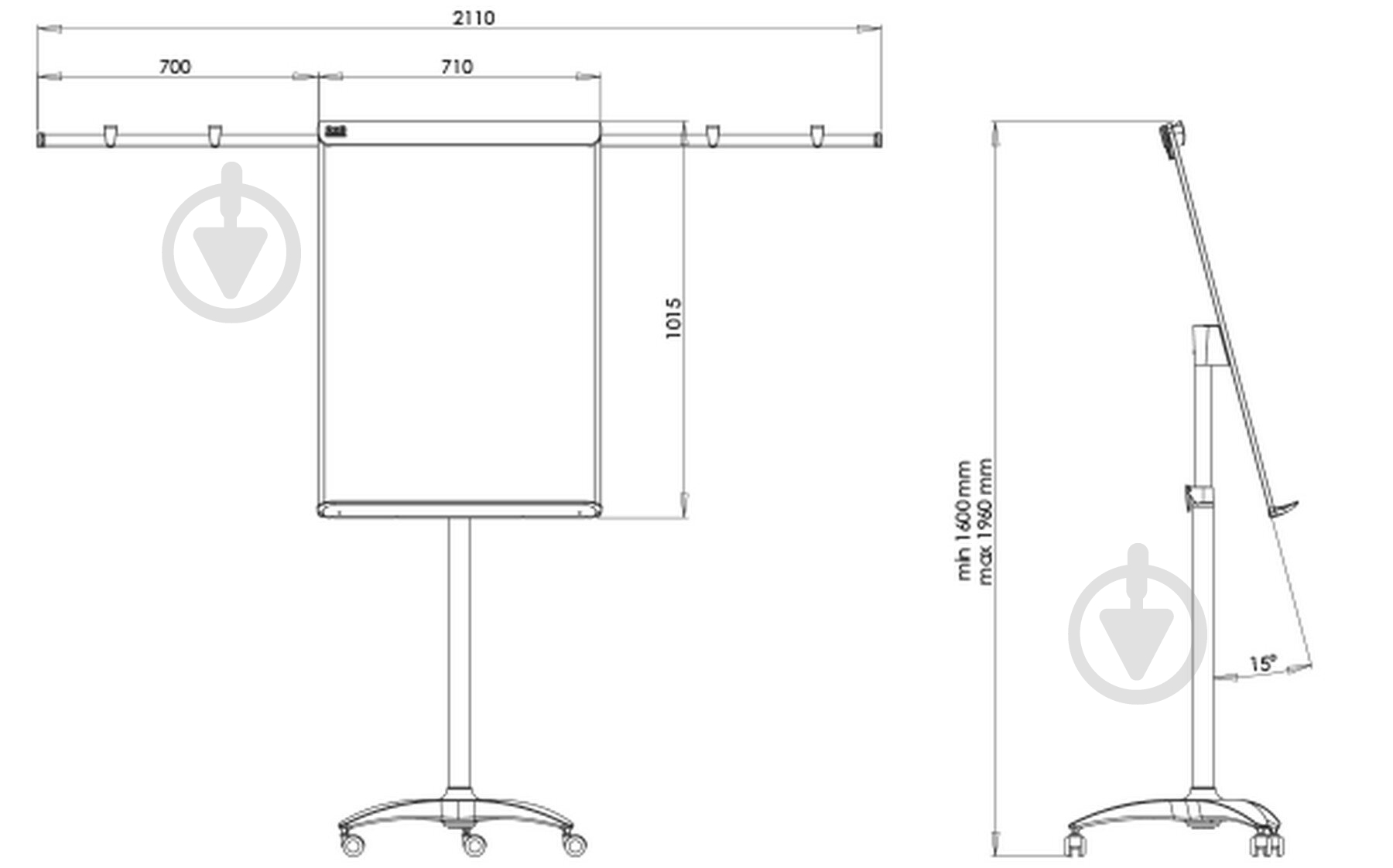 Флипчарт мобильный Office Pro Mobile 100х70 см Grey - фото 7