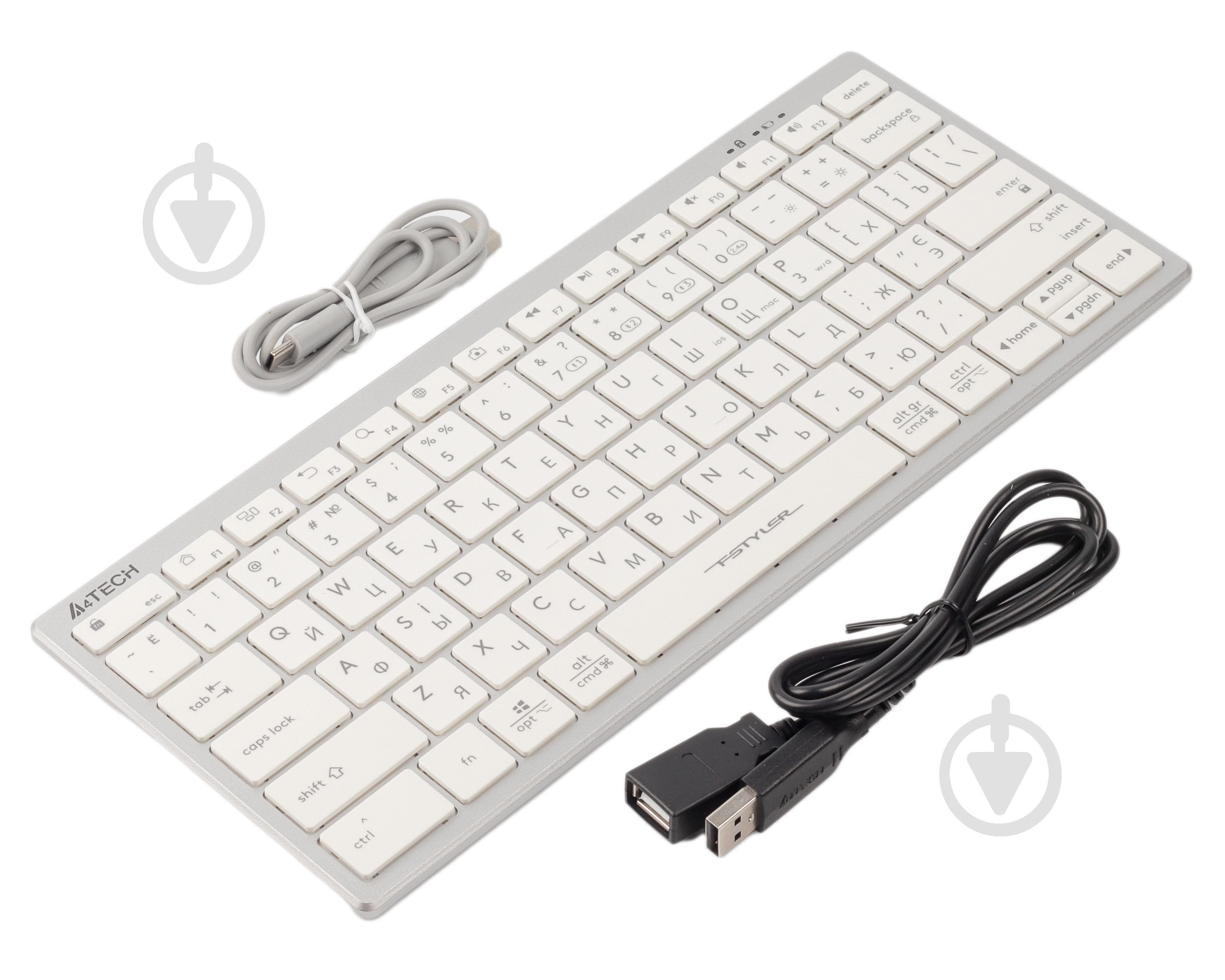 Клавиатура A4Tech (FBX51C (White)) Bluetooth/2.4 ГГц white - фото 6