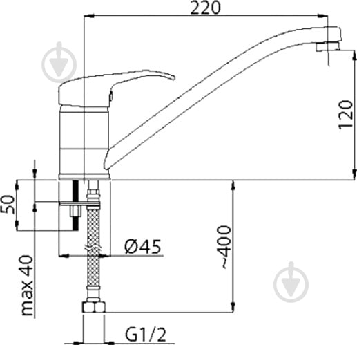 Смеситель для кухни Rubineta Optima-20 O00008 - фото 4 Смеситель для кухни Rubineta Optima-20 O00008 - фото 4