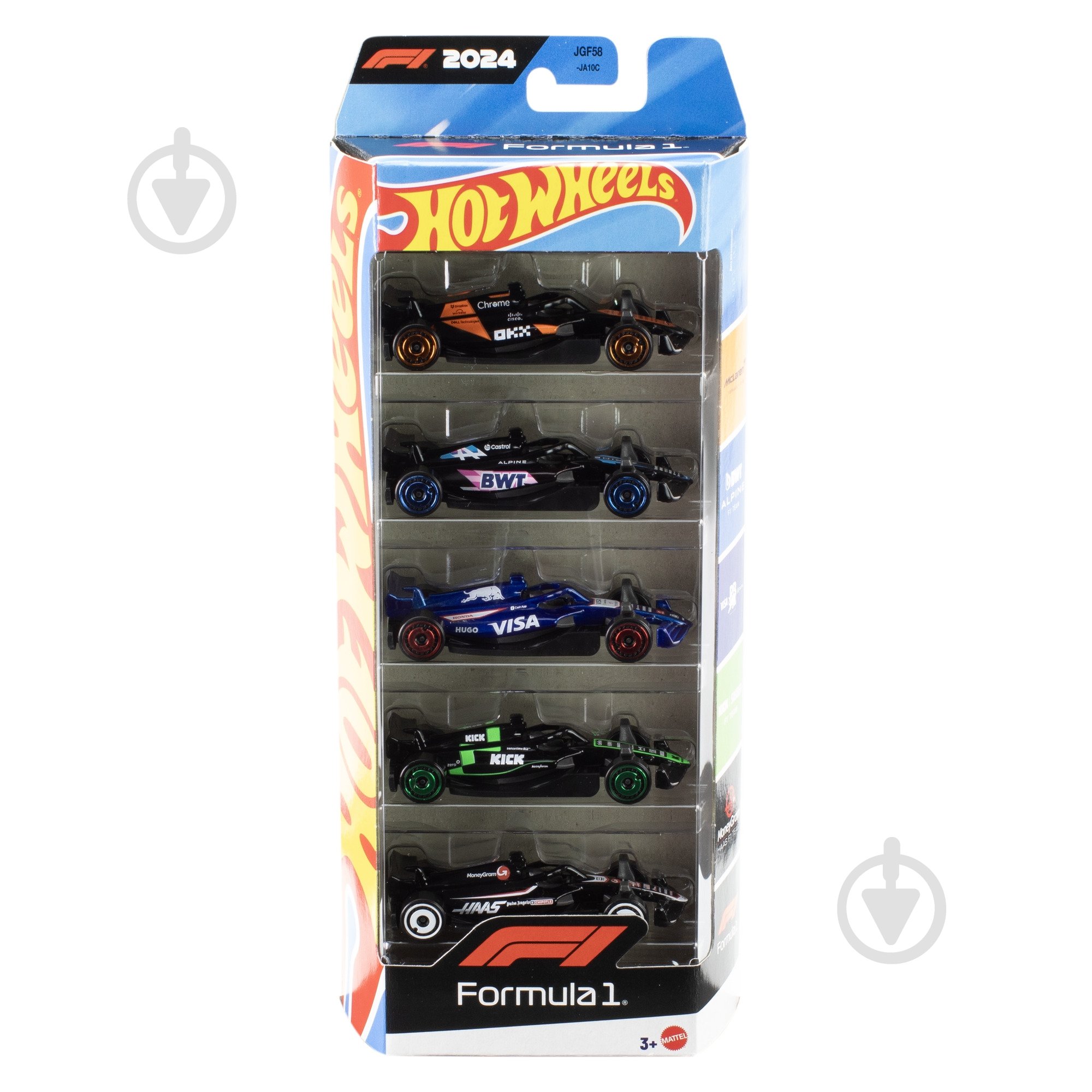 Набір машинок Hot Wheels 5 базових болідів «F1 2024» JGF58 - фото 6