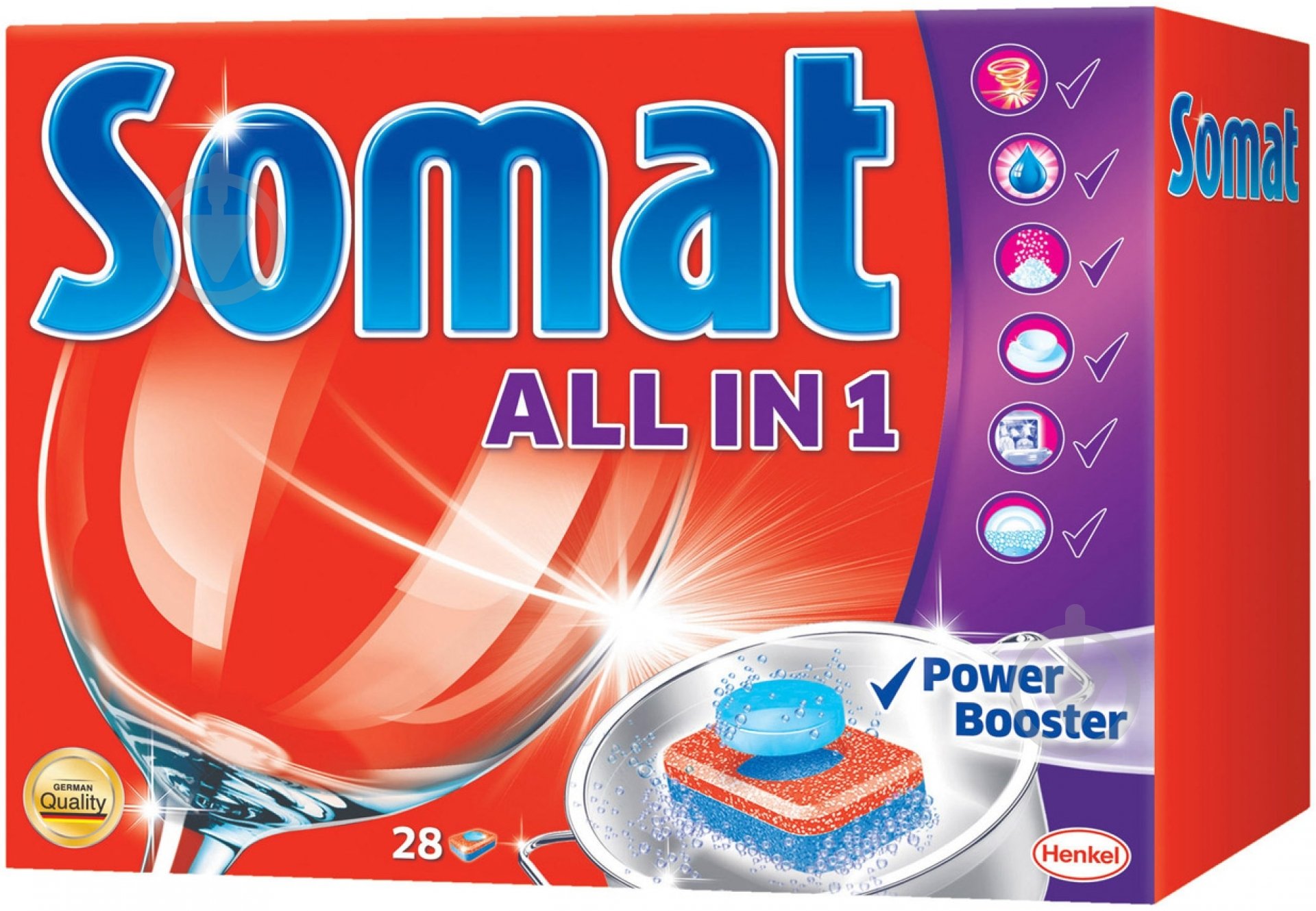 Таблетки для посудомийних машин Somat All in 1 28 шт. - фото 1