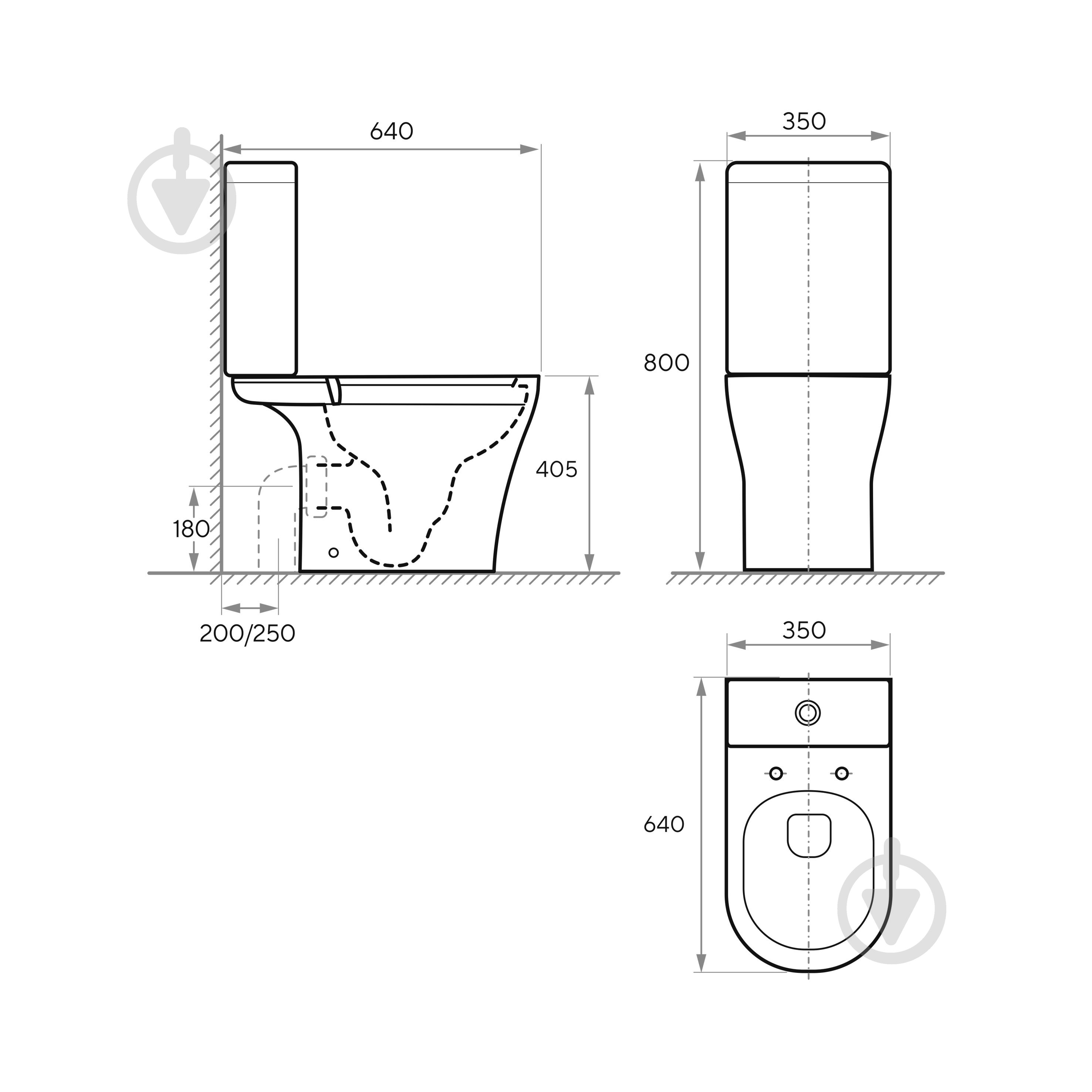 Унитаз-компакт Koller Pool STYLE комплект с сидением Soft-close + бачок (змив Tornado) - фото 2