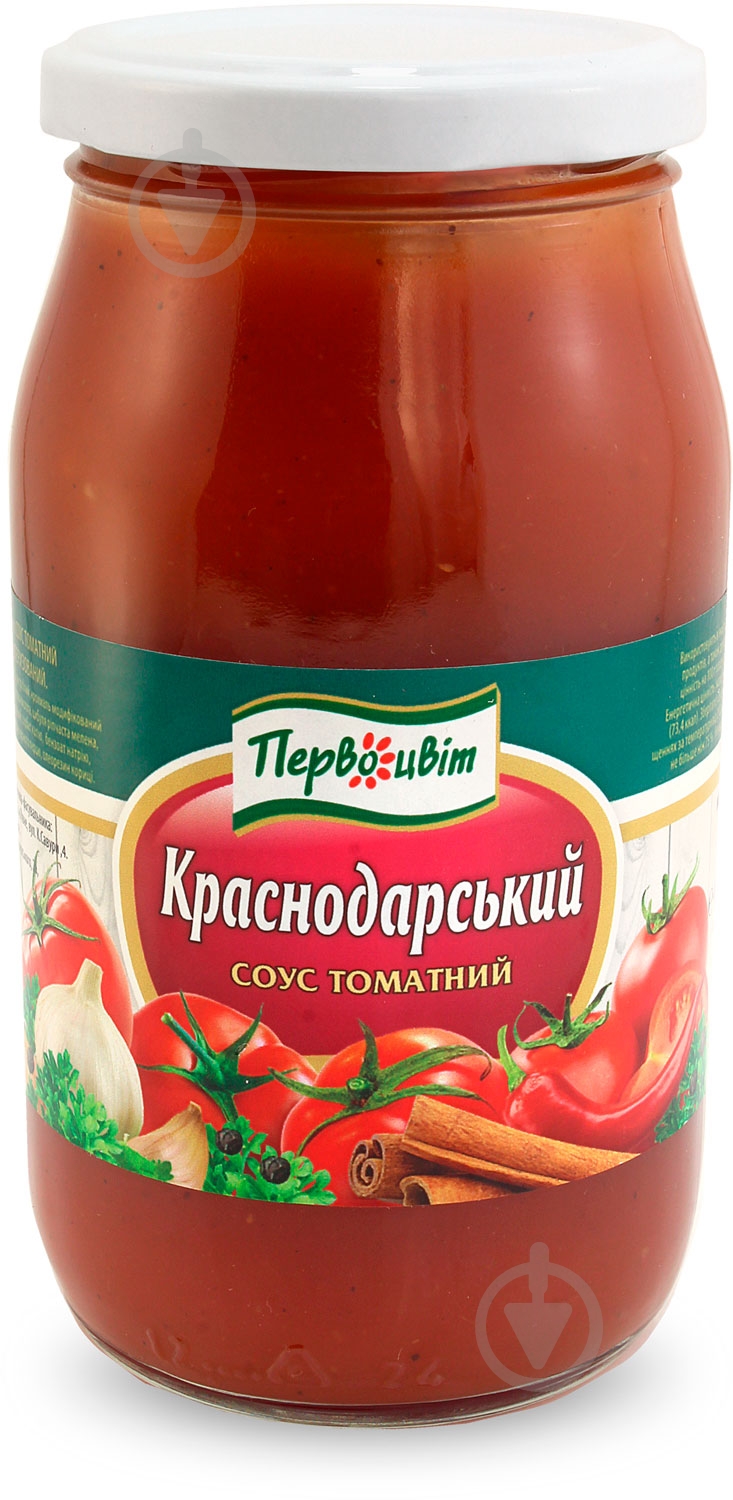 Томатный соус Первоцвіт Краснодарский 425 г - фото 1 Томатный соус Первоцвіт Краснодарский 425 г - фото 1