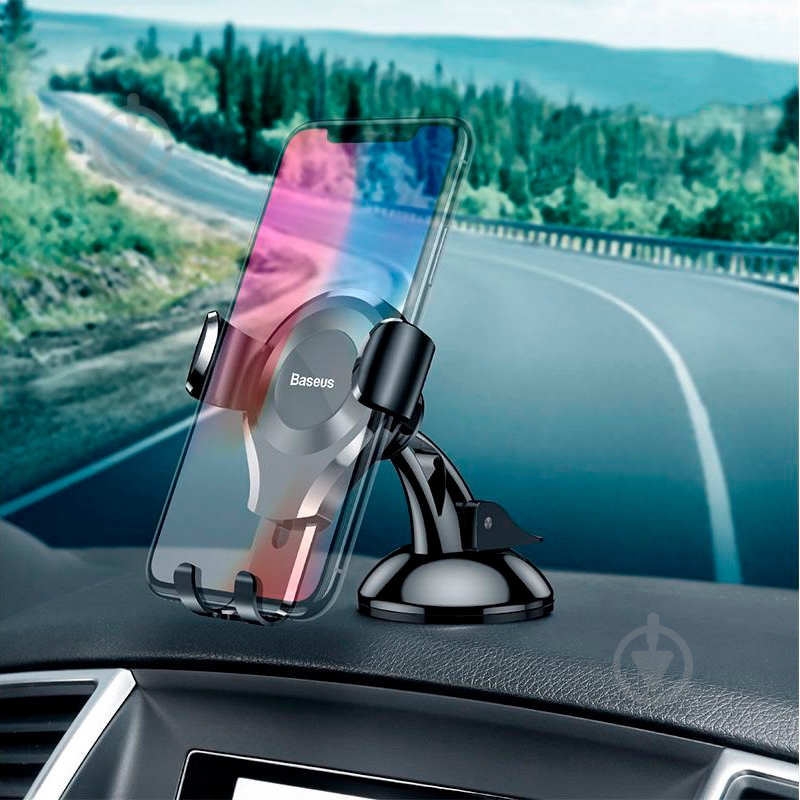 Держатель для смартфона Car Mount BASEUS Osculum Gravity черный - фото 7