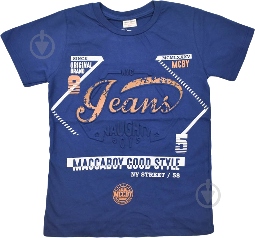 Футболка для мальчика Macma 9176 Jeans р.128 синий - фото 1 Футболка для мальчика Macma 9176 Jeans р.128 синий - фото 1