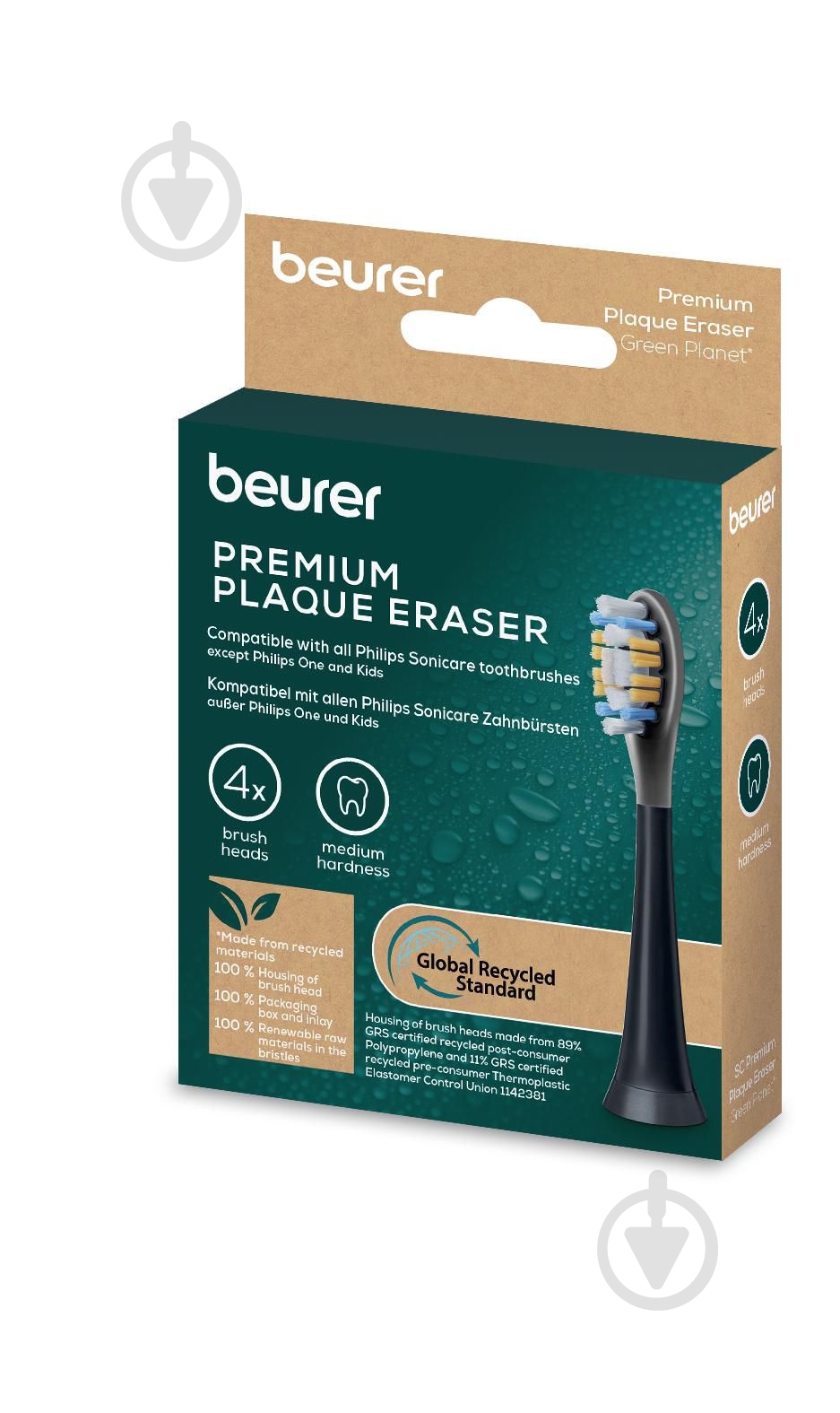 Насадки для звукової зубної щітки Beurer SC Premium Plaque Eraser 4x GP (проти нальоту) - фото 4