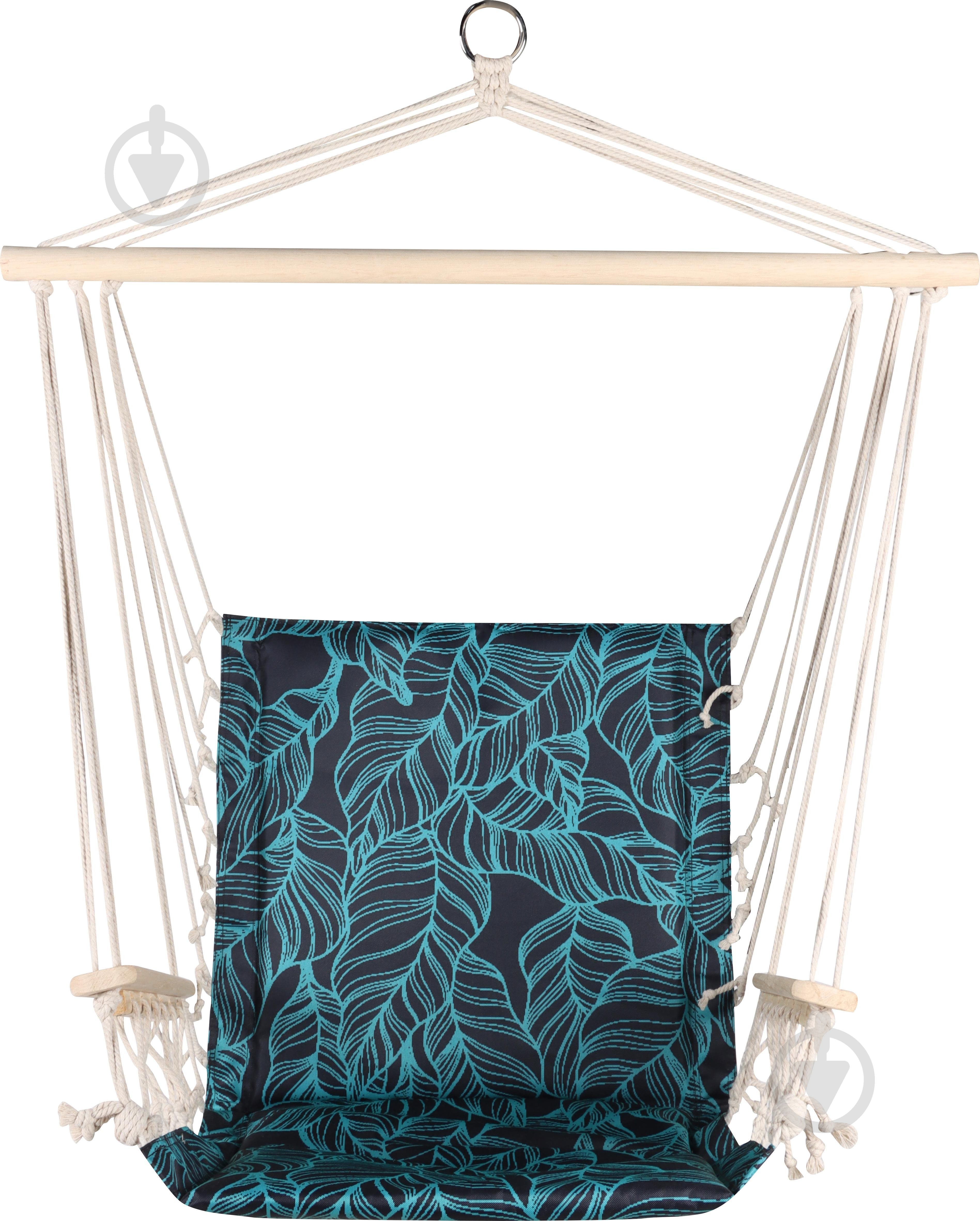 Крісло-гамак Indigo з підлокітниками HM00004 55x100 см чорний із зеленим - фото 1 Крісло-гамак Indigo з підлокітниками HM00004 55x100 см чорний із зеленим - фото 1