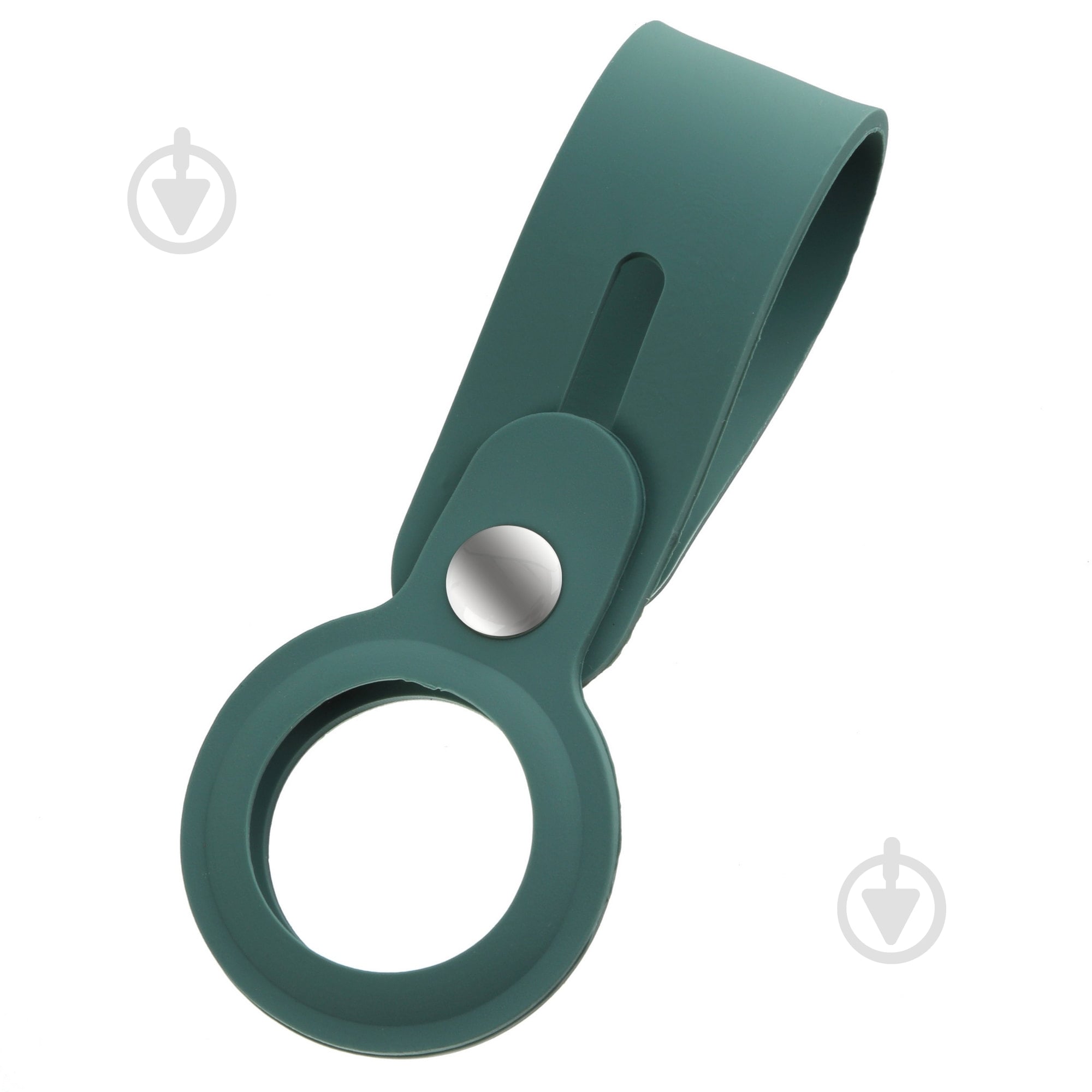 Чехол-брелок Armorstandart для AirTag Silicone Loop with Button Dark Green (ARM59160) - фото 1