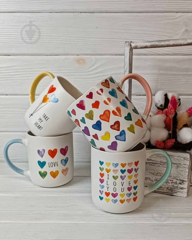 Чашка Vittora Яскраві серця 385 мл - фото 2 Чашка Vittora Яскраві серця 385 мл - фото 2