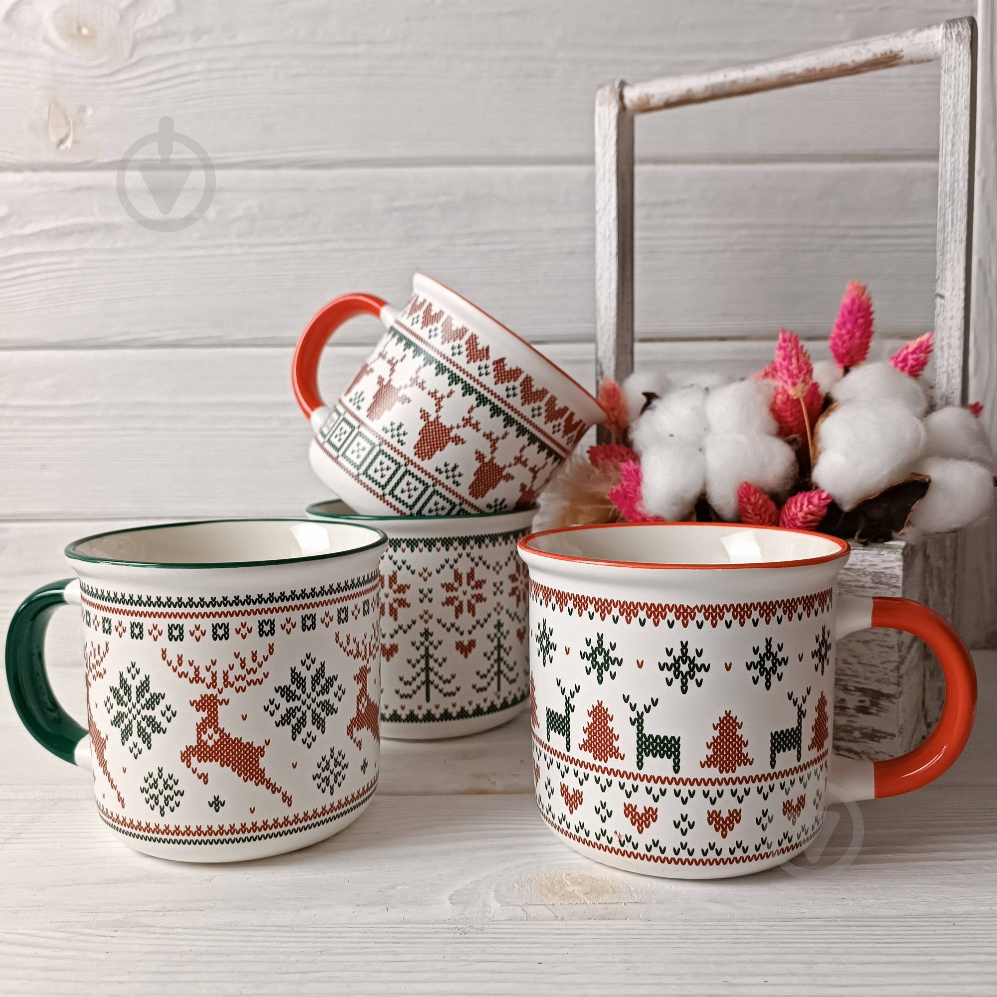 Чашка Vittora Новогодние узоры 355 мл - фото 6