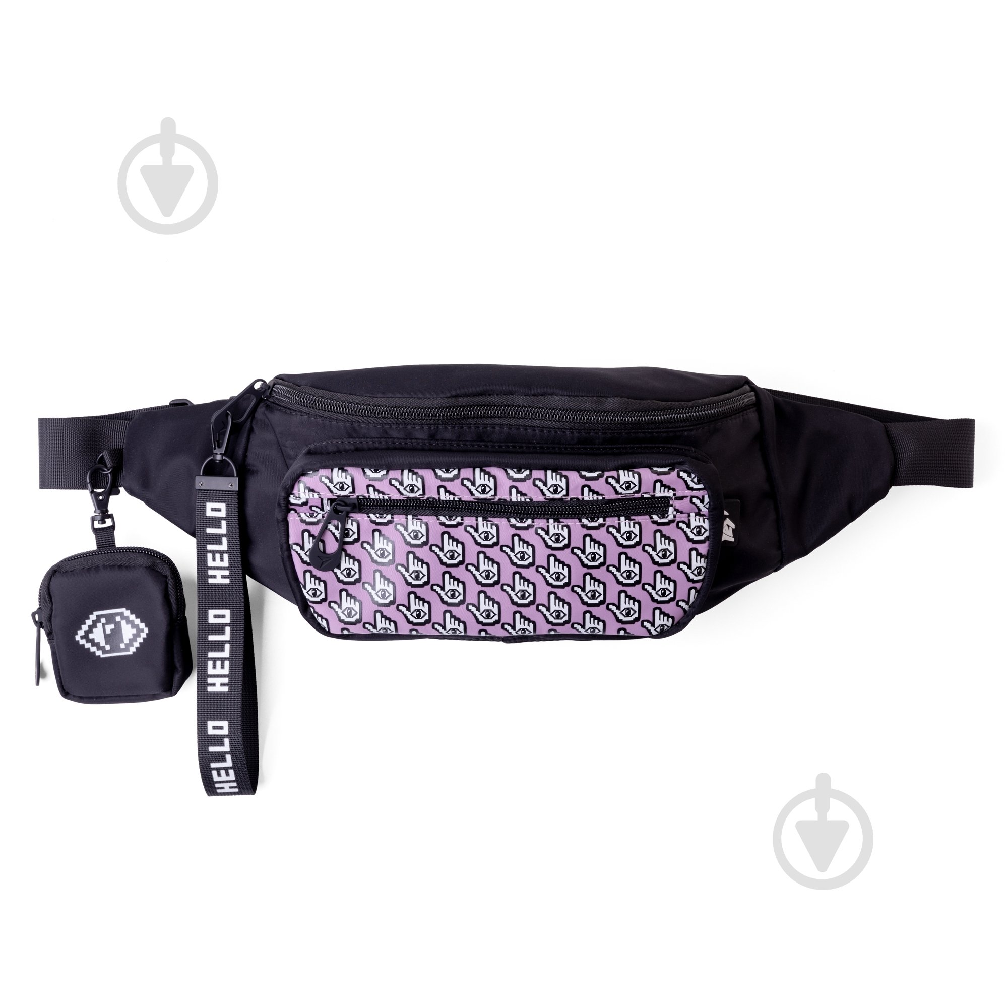 Сумка на пояс YES All-Seeing Eye SP-29 559691 чорний із рожевим - фото 1