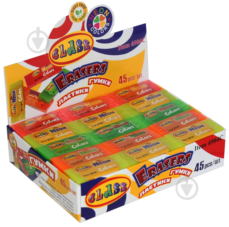 Ластик Neon цвет в ассортименте 4984С CLASS - фото 2 Ластик Neon цвет в ассортименте 4984С CLASS - фото 2
