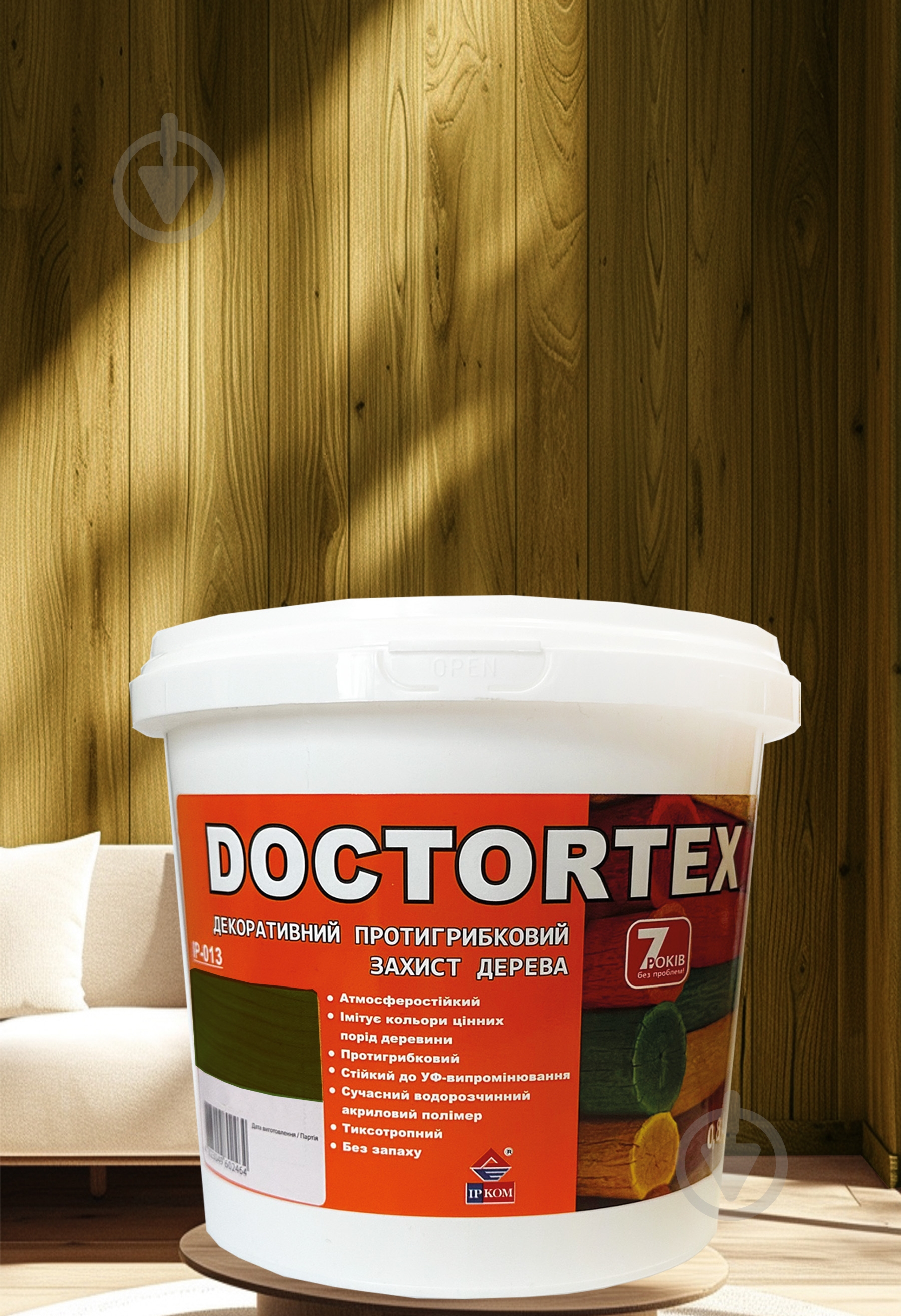 Лазурь ІРКОМ Доктортекс ИР-013 оливковый шелковистый мат 0,8 л - фото 2