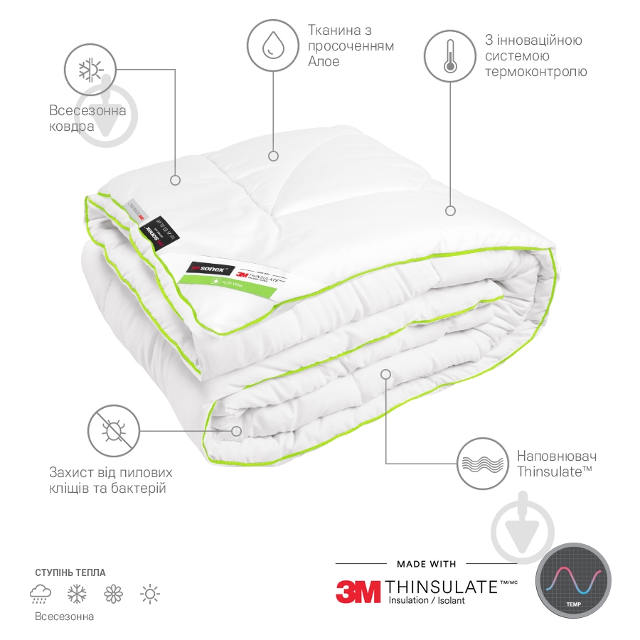 Одеяло Aloe Vera 172x205 см Sonex - фото 4