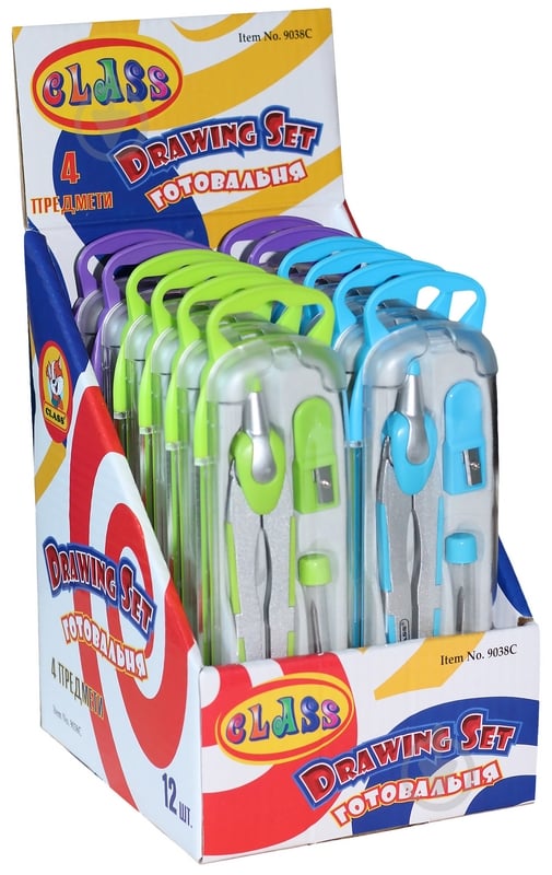 Готовальня Techno 4 предмети колір в асортименті 9038С CLASS - фото 2